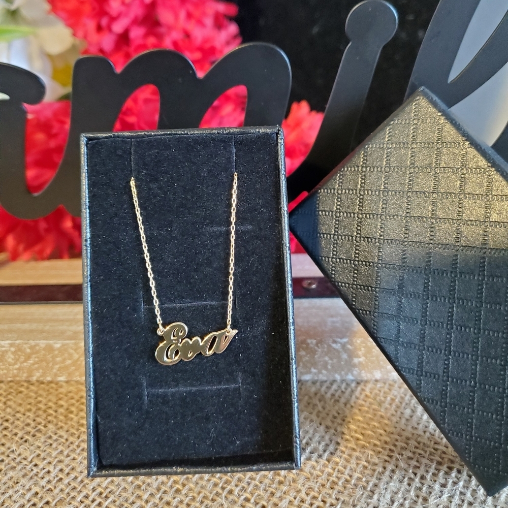 "Eva" Intial Necklace Sterling Silver